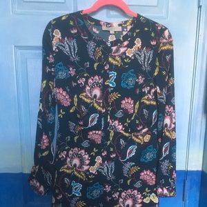 Loft Teal A-line Button Top Dress